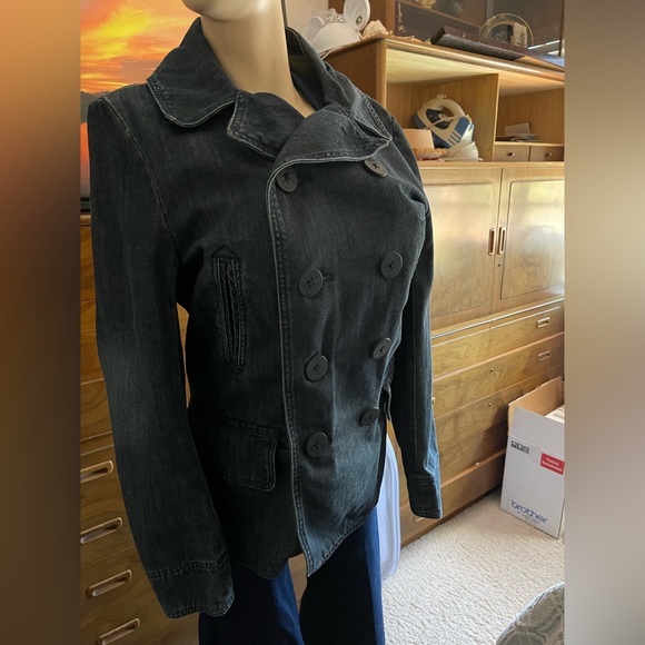 Marc Ecko Denim Jacket Pea Coat Style - Picture 1 of 11